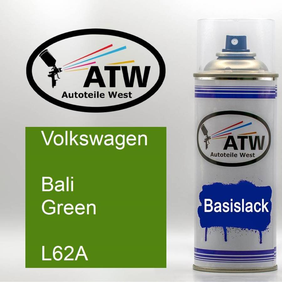 Volkswagen, Bali Green, L62A: 400ml Sprühdose, von ATW Autoteile West.